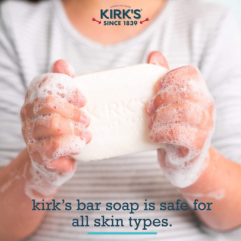 Kirk's Castile Bar Soap by KirkÃ¢â‚¬â„¢s | Clean Soap for Men, Women & Children | Premium Coconut Oil | Sensitive Skin Formula, Vegan | Fragrance-Free/Unscented | 4 oz. Bars - 12 Pack - Image 3